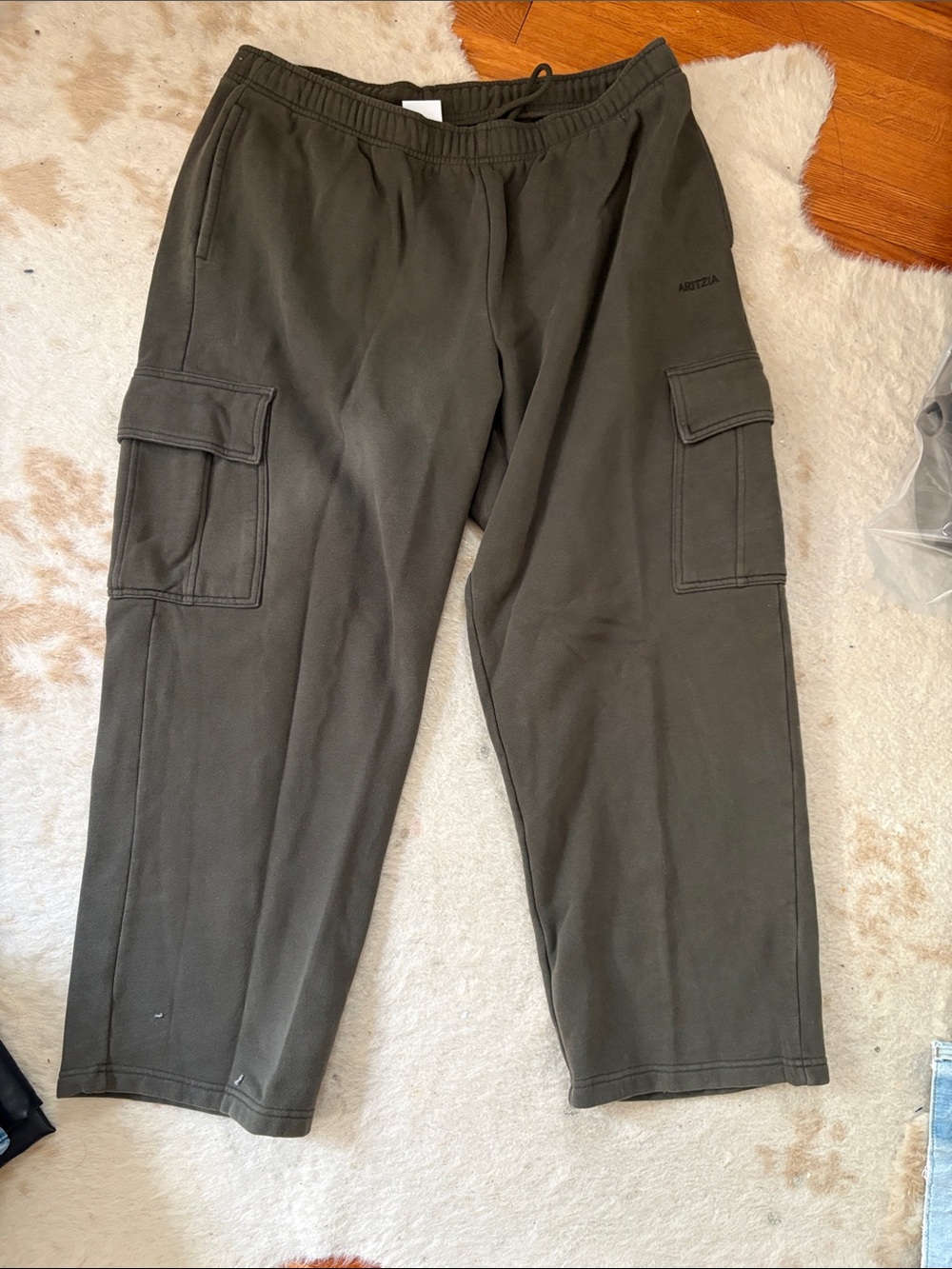 Aritzia Olive Cargo Sweatpants